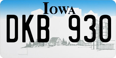 IA license plate DKB930