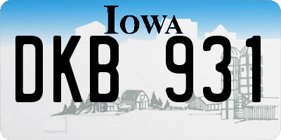 IA license plate DKB931