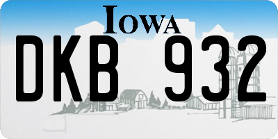 IA license plate DKB932