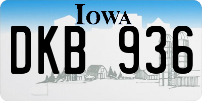 IA license plate DKB936