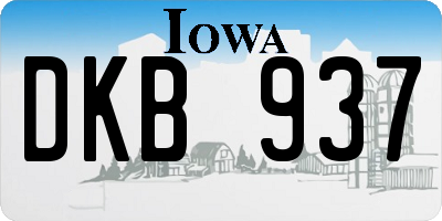 IA license plate DKB937
