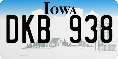 IA license plate DKB938