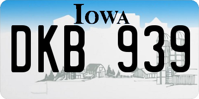 IA license plate DKB939