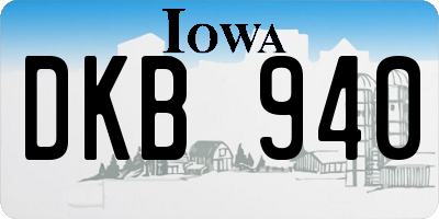 IA license plate DKB940