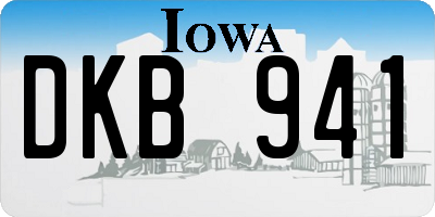IA license plate DKB941
