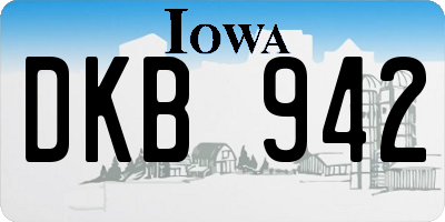 IA license plate DKB942