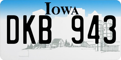 IA license plate DKB943