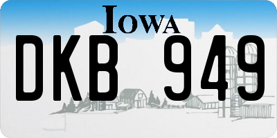 IA license plate DKB949