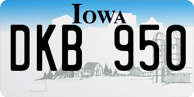 IA license plate DKB950
