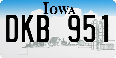 IA license plate DKB951