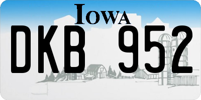 IA license plate DKB952