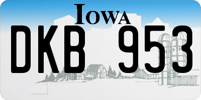IA license plate DKB953