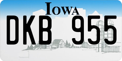 IA license plate DKB955
