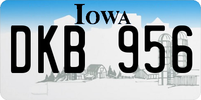 IA license plate DKB956
