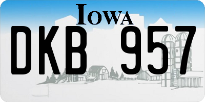 IA license plate DKB957