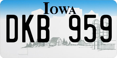 IA license plate DKB959
