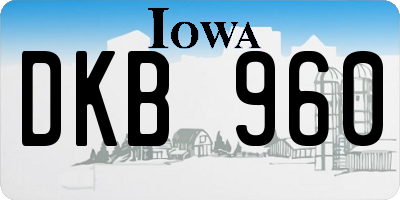 IA license plate DKB960