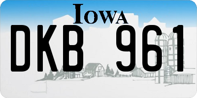 IA license plate DKB961