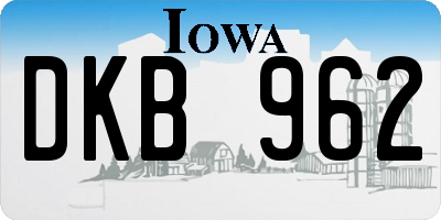 IA license plate DKB962