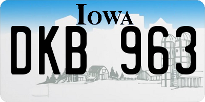 IA license plate DKB963