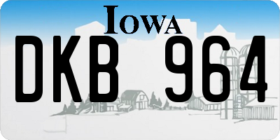 IA license plate DKB964