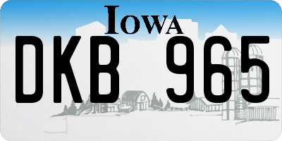 IA license plate DKB965