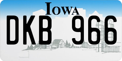 IA license plate DKB966