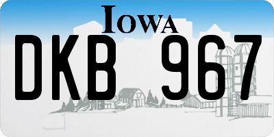 IA license plate DKB967