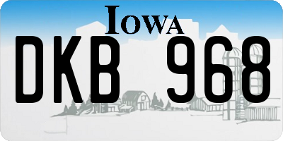 IA license plate DKB968
