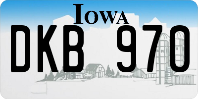 IA license plate DKB970