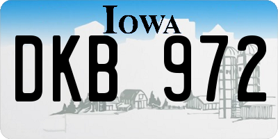 IA license plate DKB972