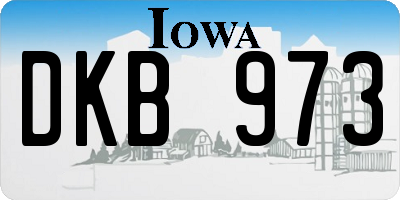IA license plate DKB973