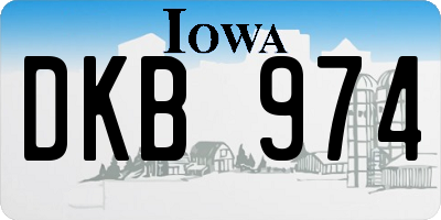 IA license plate DKB974