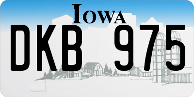 IA license plate DKB975