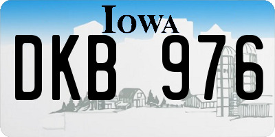 IA license plate DKB976