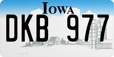 IA license plate DKB977