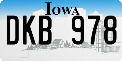 IA license plate DKB978