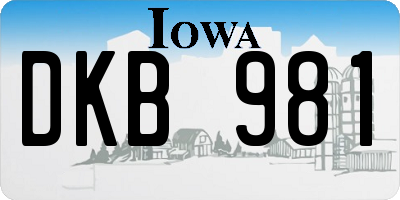 IA license plate DKB981