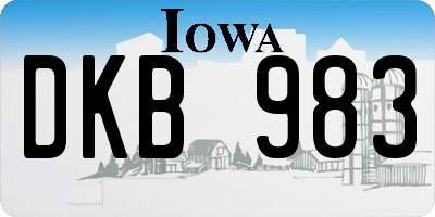 IA license plate DKB983