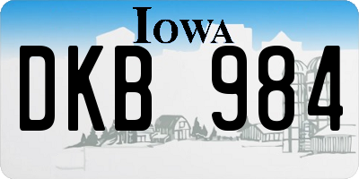 IA license plate DKB984