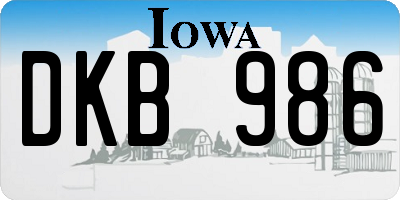 IA license plate DKB986