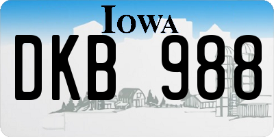 IA license plate DKB988