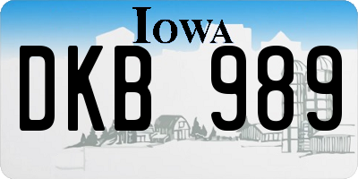 IA license plate DKB989