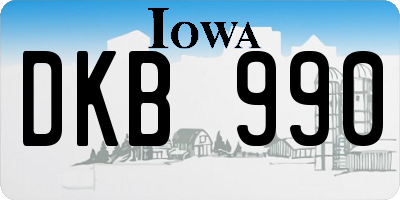 IA license plate DKB990