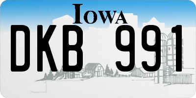 IA license plate DKB991