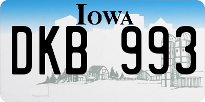 IA license plate DKB993