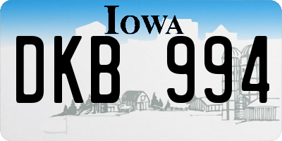 IA license plate DKB994