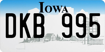 IA license plate DKB995