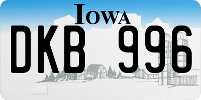 IA license plate DKB996