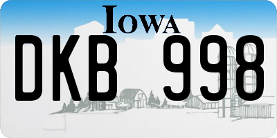 IA license plate DKB998